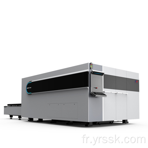 Machine de coupe laser à fibre de couverture entière en acier inoxydable 2000 avec avec plates-formes d&#39;échange